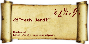 Éreth Jenő névjegykártya